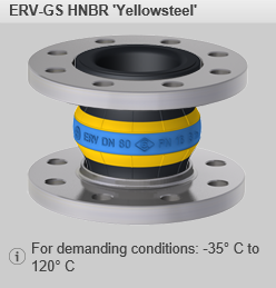 Компенсаторы ERV-GS HNBR 'Yellowsteel' для топлива -35°C +120°C