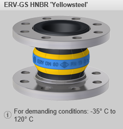 Rubber Expansion Joints ERV-GS HNBR 'Yellowsteel'